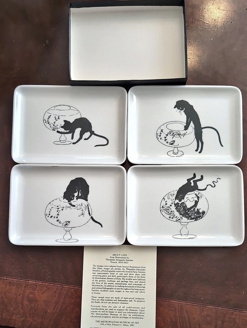 The Metropolitan Museum of Art About Cats Cat Canapé Tray Set White & Black